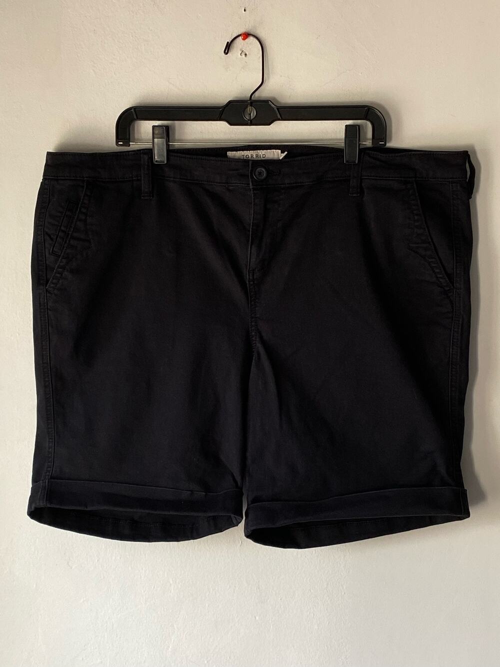 Torrid First At Fit Cuffed Jean Shorts SZ 20 Black Casual Mid Rise Summer Plus